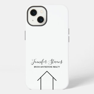 Real Estate Modern Black White Custom Realtor iPhone 13 Case