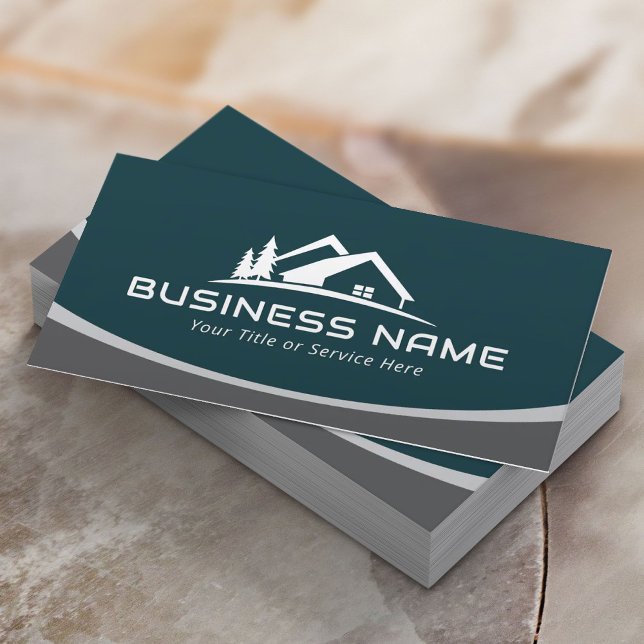 Real Estate Modern House Logo Professional Realtor Business Card (Creator Uploaded)