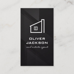 Real Estate Modern Logo Lines Business Card