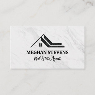 Real Estate Modern Marble Logo Appointment Card