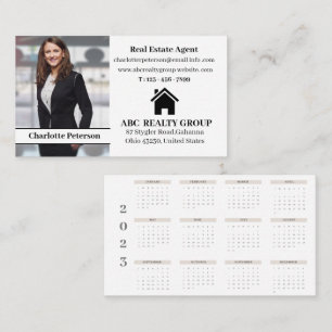 Real Estate Modern Photo Calendar Business Card