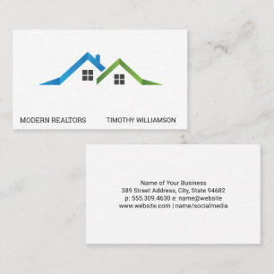 Real Estate Modern Style Logo  Business Card