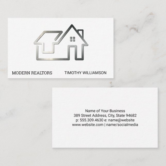Real Estate Modern Stylish Logo  Business Card (Front/Back)
