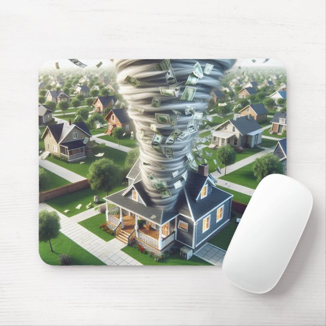Real Estate Money Tornado Mouse Pad (With Mouse)