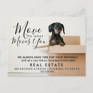 real estate  Move to what moves you  Announcement  Postcard