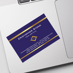 Real Estate Navy Blue House Logo Modern Realtor Magnetic Business Card