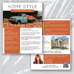 Real Estate October Newsletter Promotional Flyer<br><div class="desc">This HOME STYLE real estate marketing newsletter will raise your brand awareness and generate new leads. The modern design will catch the eye of your potential clients and let them know that you are the friendly,  knowledgeable real estate agent.</div>