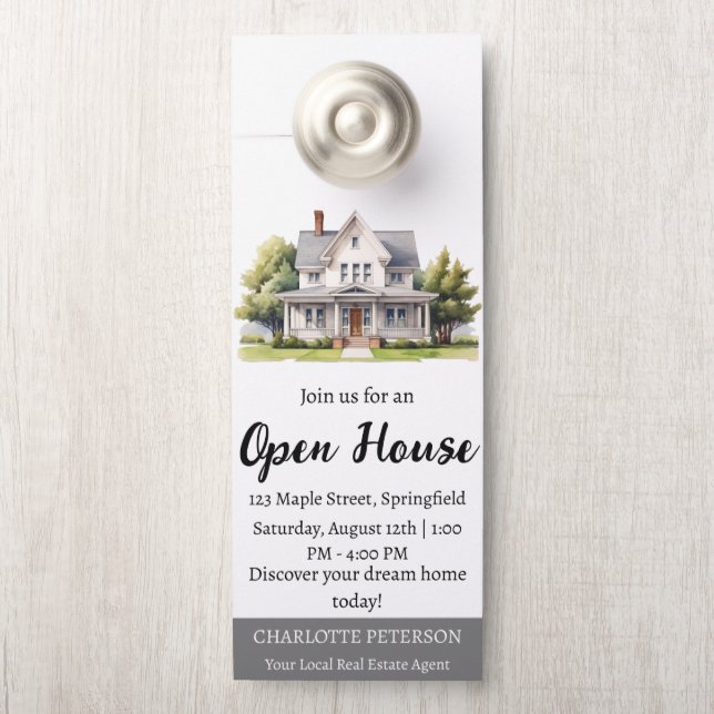 Real Estate Open House Door Hanger (On Knob)