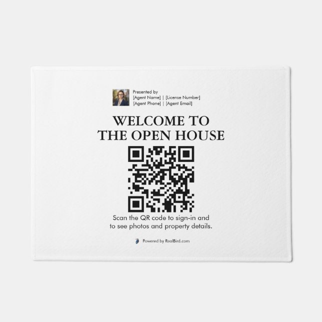 Real Estate Open House Door Mat (Front)