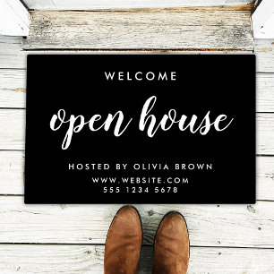 Real Estate Open House Property Listing Black Doormat