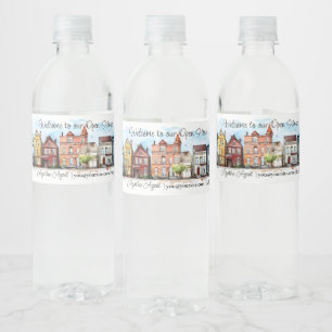 Real Estate Open House  Water Bottle Label