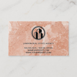 Real Estate Orange Marble Classic Slate Appointment Card