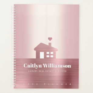 Real Estate Pink Rose Gold Foil Broker Agent House Planner