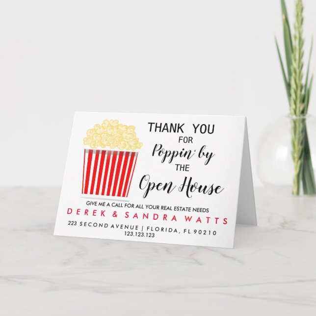 real estate POPCORN open house Announcement Pos Po (Front)