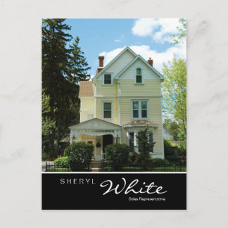 Real Estate Postcards Tall Yellow House V