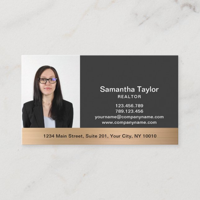 Real Estate Professional  Add Photo and logo Business Card (Front)