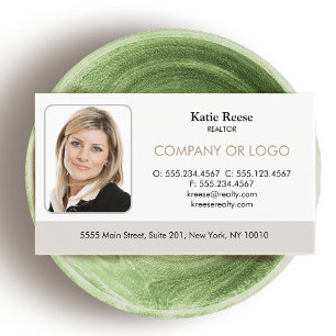 Real Estate Professional Add Photo and Logo Business Card