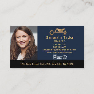 Real Estate Professional  Add Photo logo Realtor B Business Card