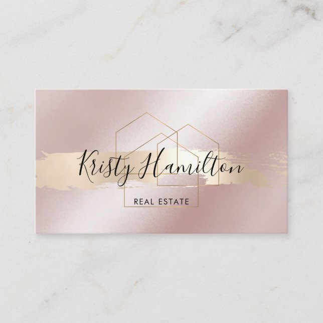 real estate professional house realtor add photo b business card (Front)