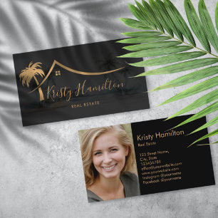 real estate professional house realtor add photo business card