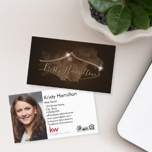 real estate professional house realtor add photo business card