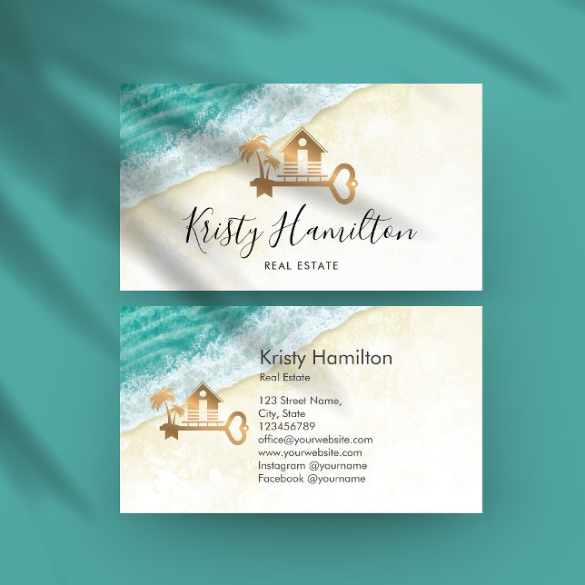 real estate professional house realtor beach house business card (Creator Uploaded)