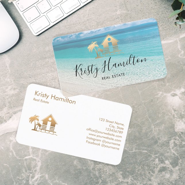 real estate professional house realtor beach house business card (Creator Uploaded)