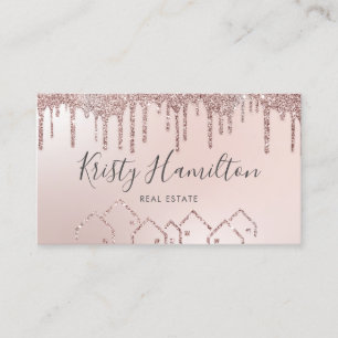 real estate professional house realtor blush photo business card
