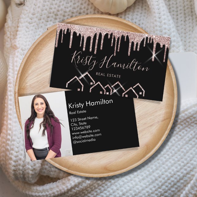 real estate professional house realtor blush photo business card (Creator Uploaded)