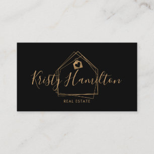 real estate professional house realtor gold business card