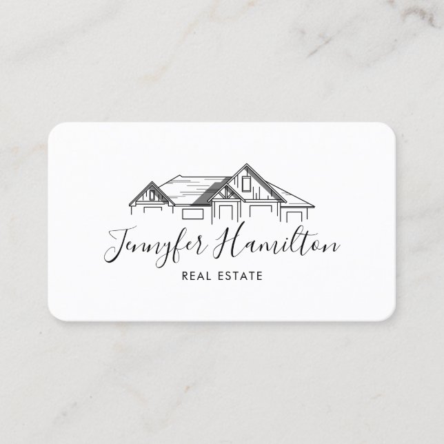 real estate professional house realtor gold photo  business card (Front)