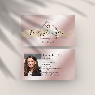 real estate professional house realtor gold  photo business card