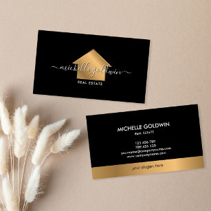 Real Estate Professional Modern Script House Busin Business Card