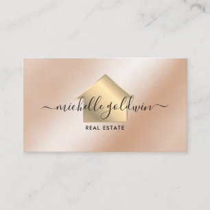 Real Estate Professional Modern Script House Busin Business Card