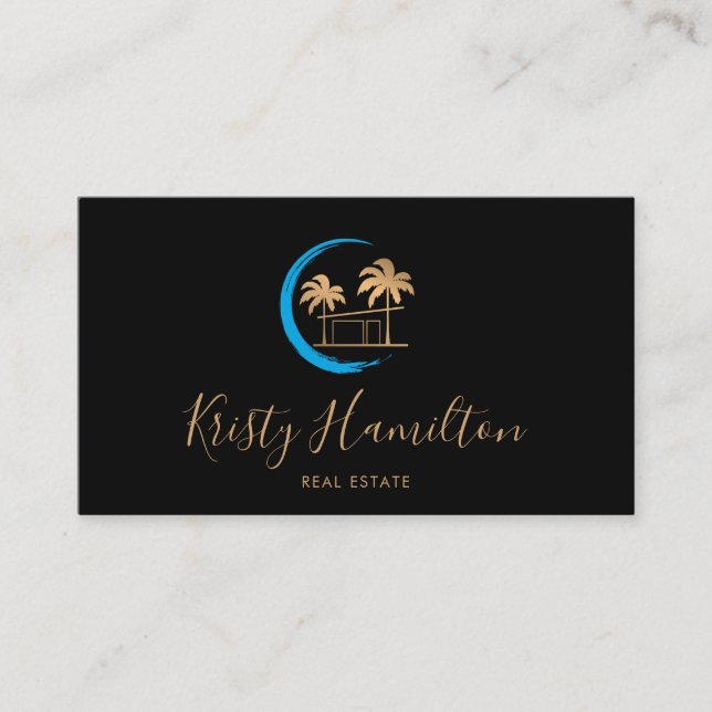 real estate professional palm beach house photo bu business card (Front)