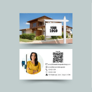Real Estate Professional Photo QR Code Business Card