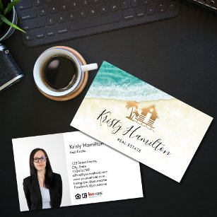 real estate professional realtor beach house photo business card