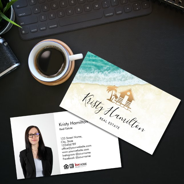 real estate professional realtor beach house photo business card (Creator Uploaded)