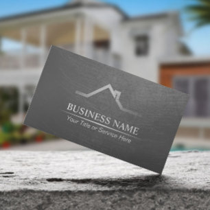 Real Estate Professional Realtor Grunge Metal Business Card