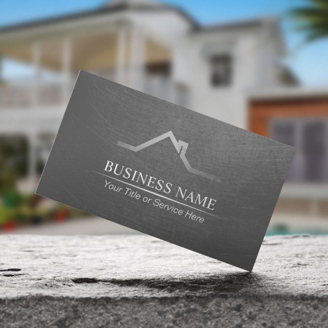 Real Estate Professional Realtor Grunge Metal Business Card (Creator Uploaded)