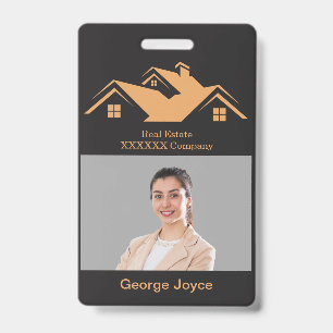 Real Estate Promotional Black & Gold Name Tag ID Badge
