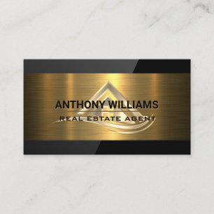 Real Estate Properties Gold Metallic Gloss Business Card