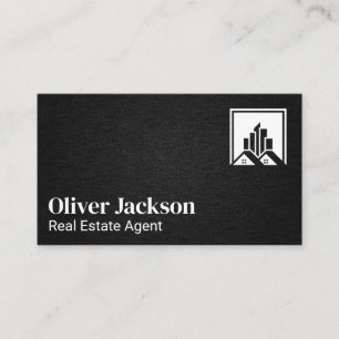 Real Estate Property Icon   Linen Texture Appointment Card