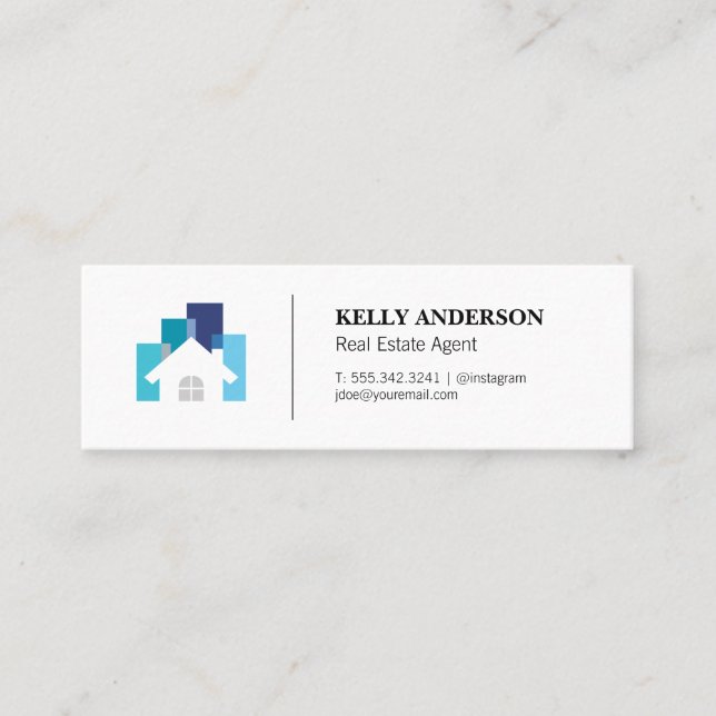 Real Estate | Property Management | Home Icon Mini Business Card (Front)