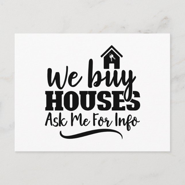 Real Estate Property We Buy Houses Postcard (Front)