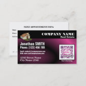 Real Estate – QR code business card – Pink (QR444) (Front/Back)