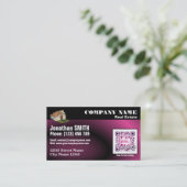Real Estate – QR code business card – Pink (QR444) (Standing Front)