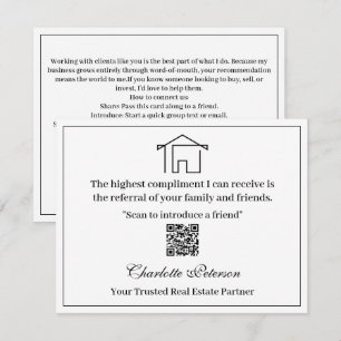 Real Estate QR Code Referral Request Insert Card