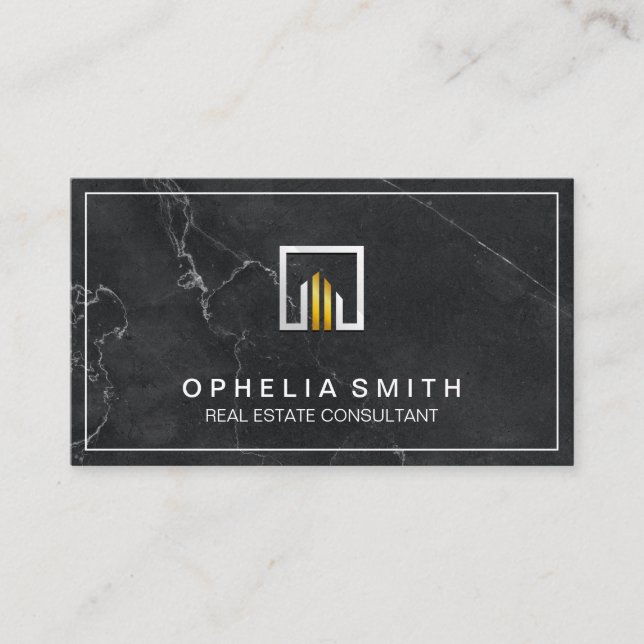 Real Estate | Realtor Agent | Executive Marble Business Card (Front)