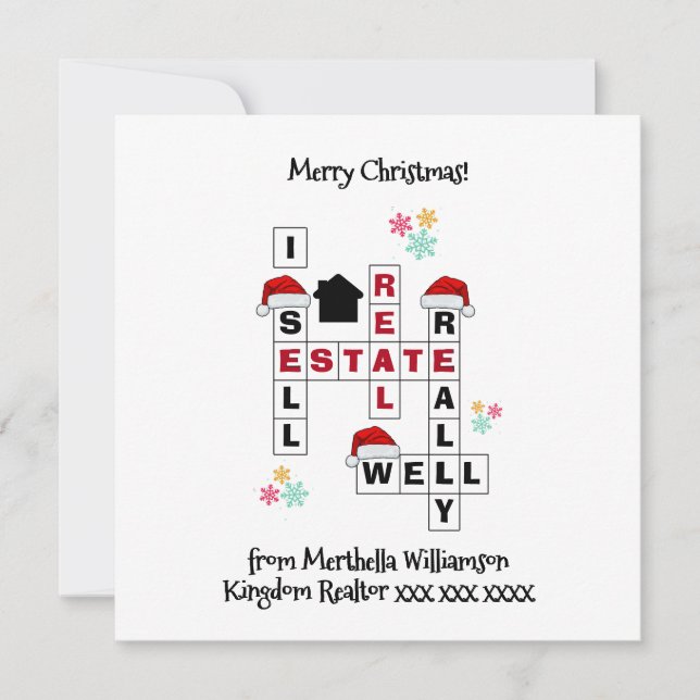 Real Estate Realtor Gift CHRISTMAS Card (Front)